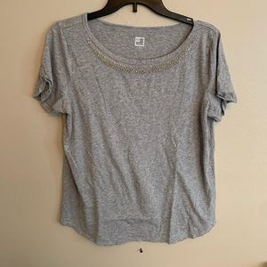 Beaded Neckline Tee